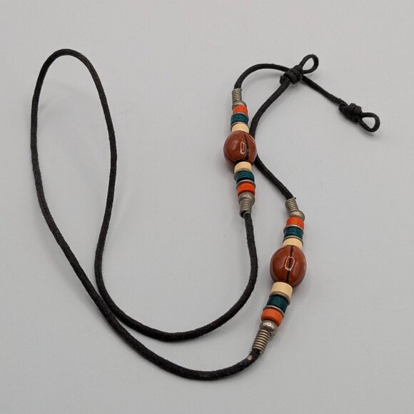 Beaded Football Themed Eyeglass Cord Holder Miami Dolphins Colors, Looped Ends - Picture 1 of 9
